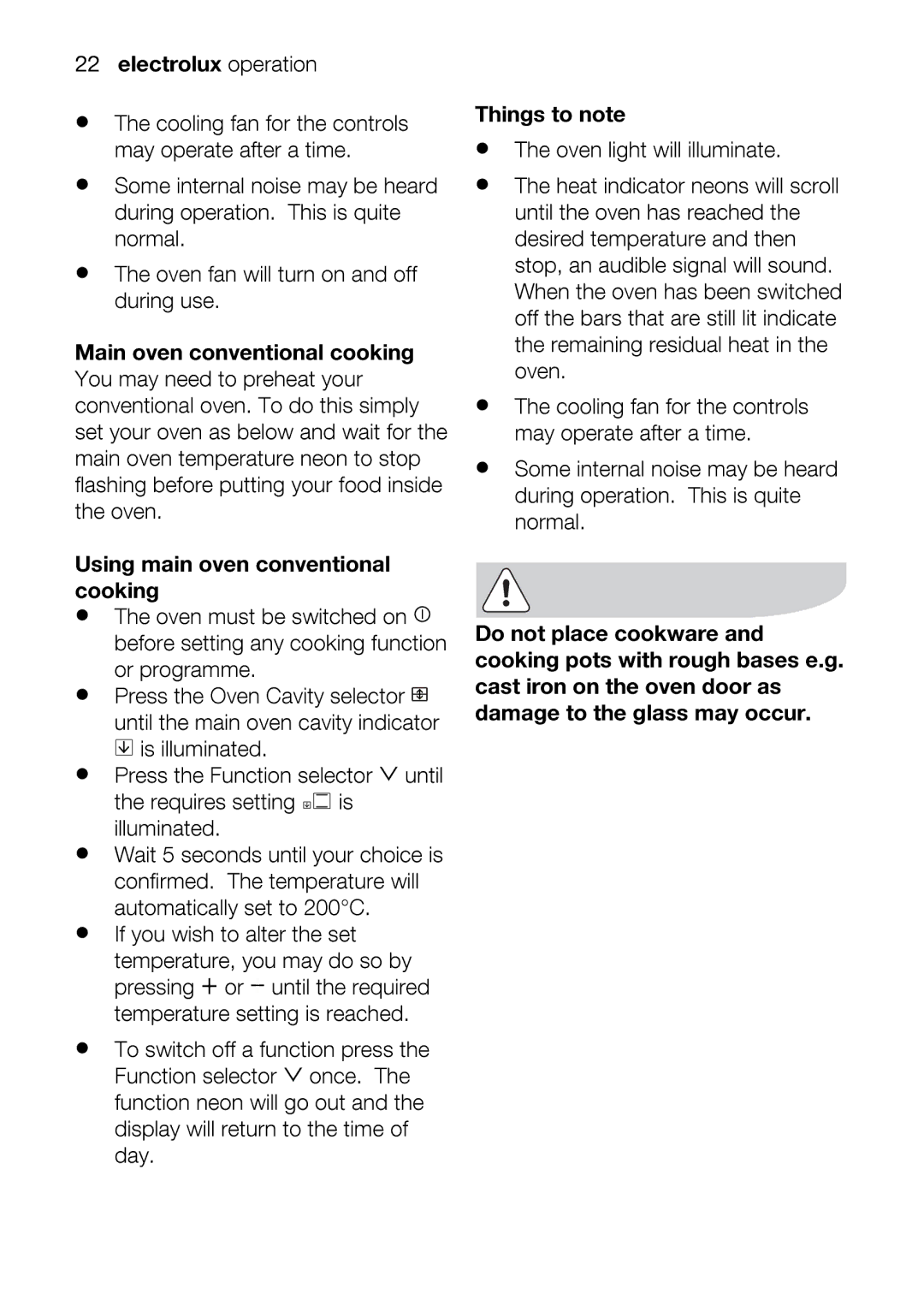 Electrolux EOD67642 user manual Thingstonote, NoSmeduringmalinternal.operationnoise.Thismayisquitebeheard 