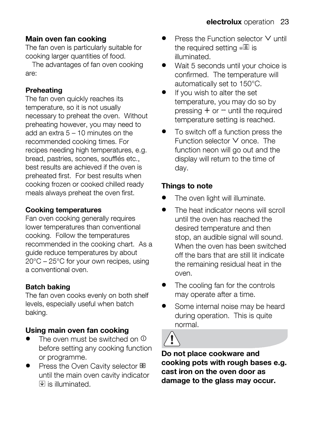 Electrolux EOD67642 user manual Electroluxoperation23 