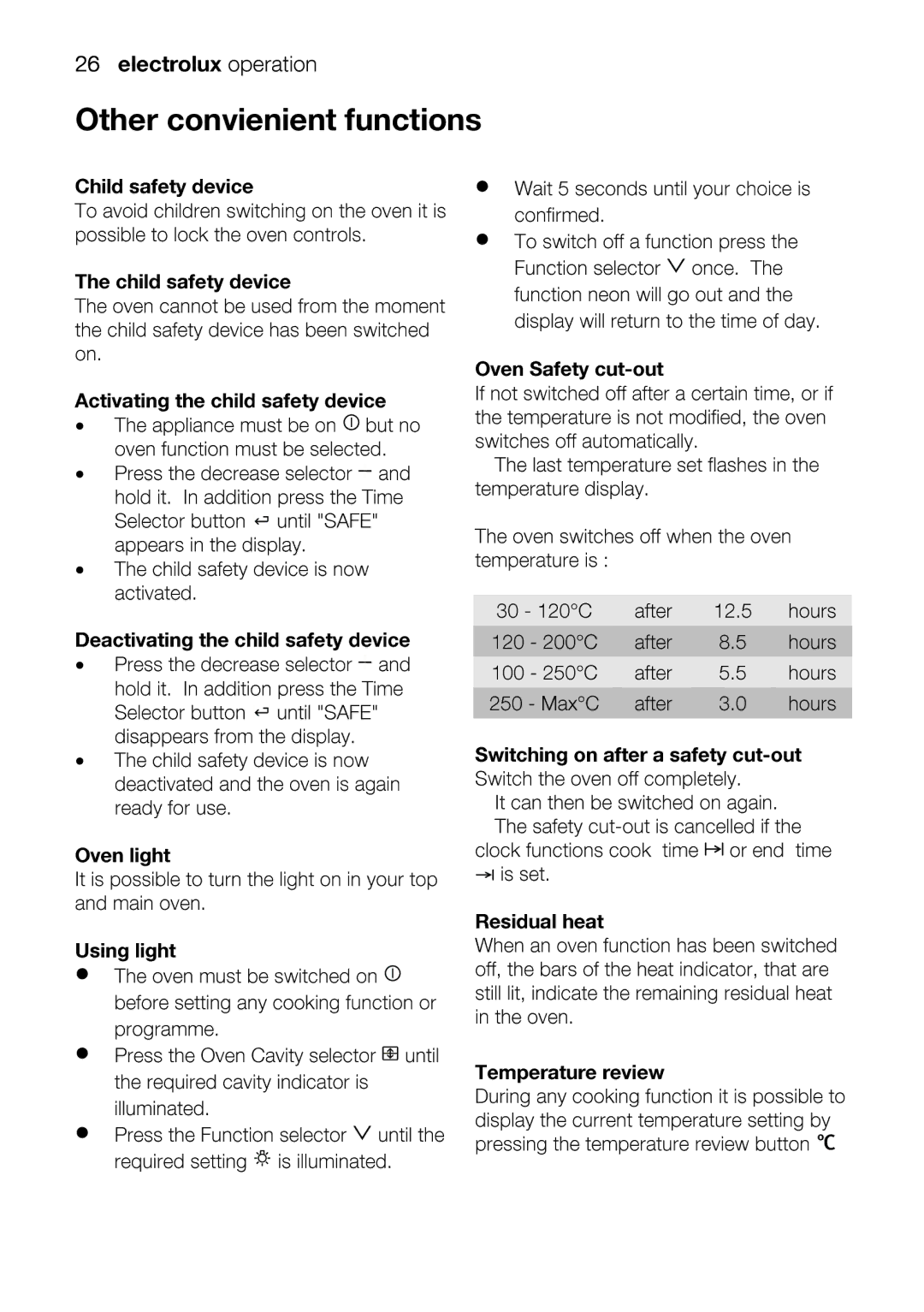 Electrolux EOD67642 user manual OvThefunctiondecreasemustbeselectonebut.dno, 120C5, MaxC, 130 