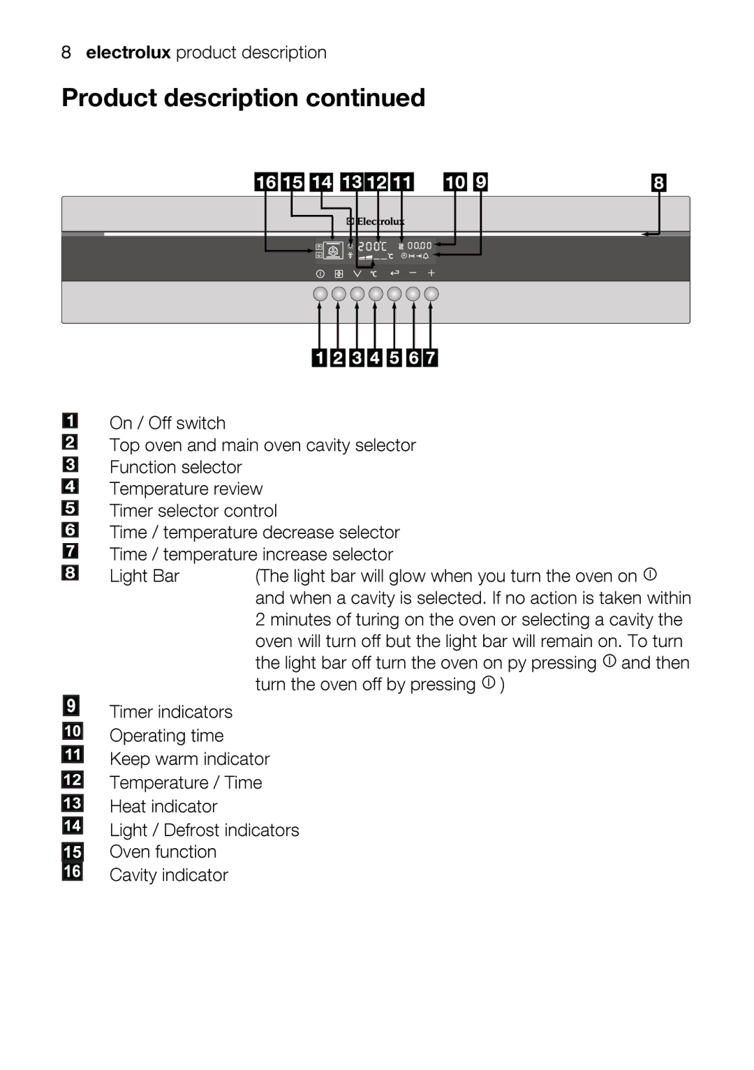 Electrolux EOD67642 Helightbabaroffturn, 2decreaseminutofturingontheovenorselectingacavity, Emperaturesselectorcontrol 