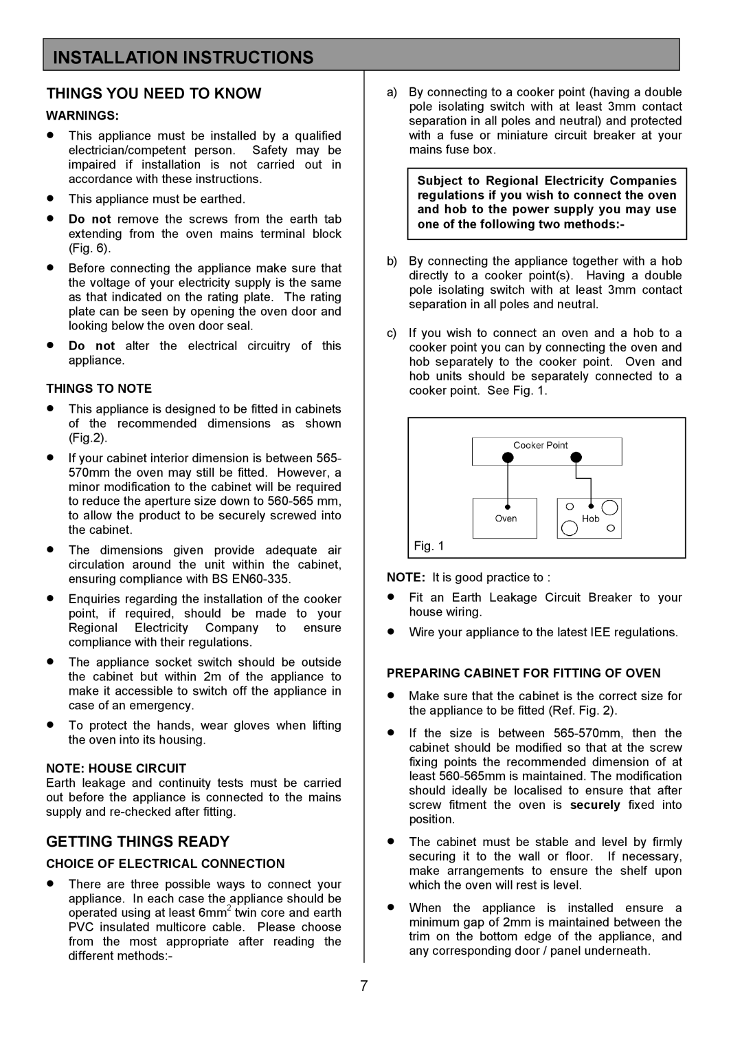 Electrolux EOD980 manual Installation Instructions, Things YOU Need to Know, Getting Things Ready 