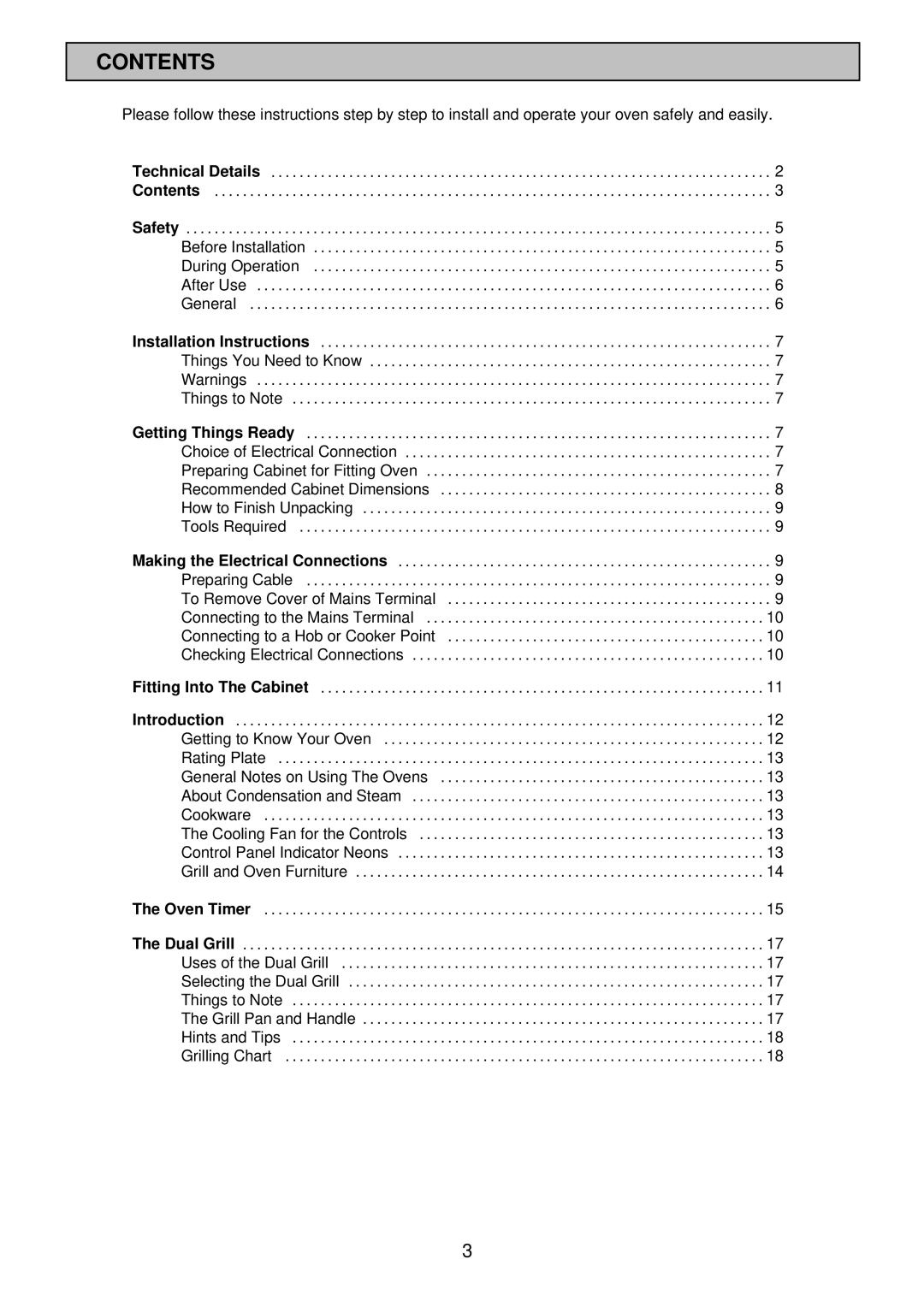 Electrolux EOD983X manual Contents 