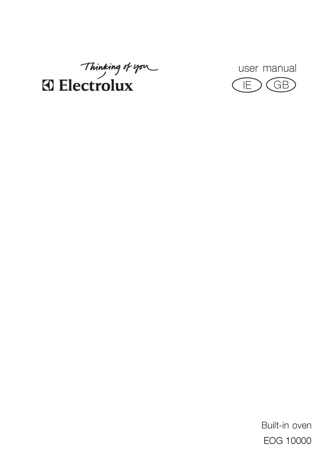 Electrolux EOG 10000 user manual Ie Gb 