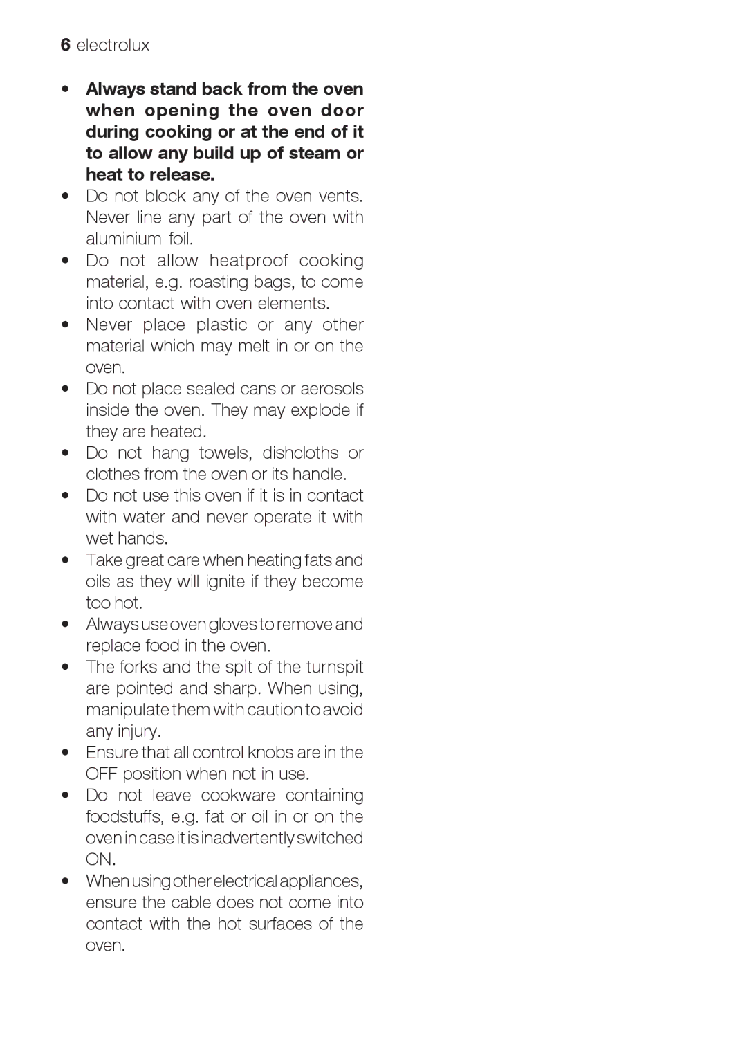 Electrolux EOG 21302 X user manual Electrolux 