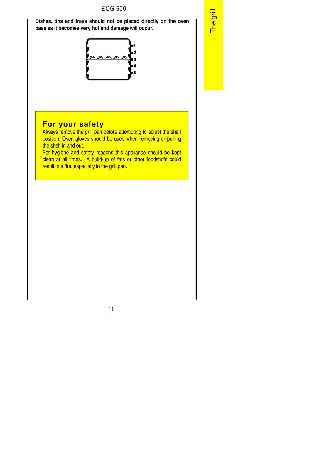 Electrolux EOG 600 manual For your safety 