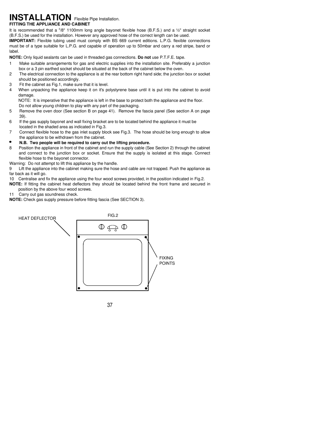 Electrolux EOG 600 manual Fitting the Appliance and Cabinet 