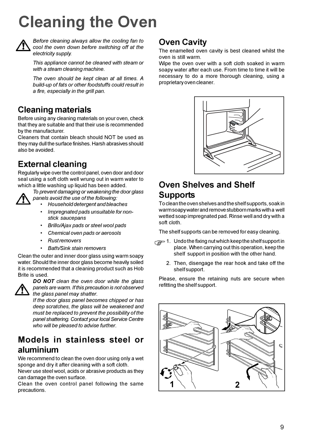 Electrolux EOG 6000 manual Cleaning the Oven 