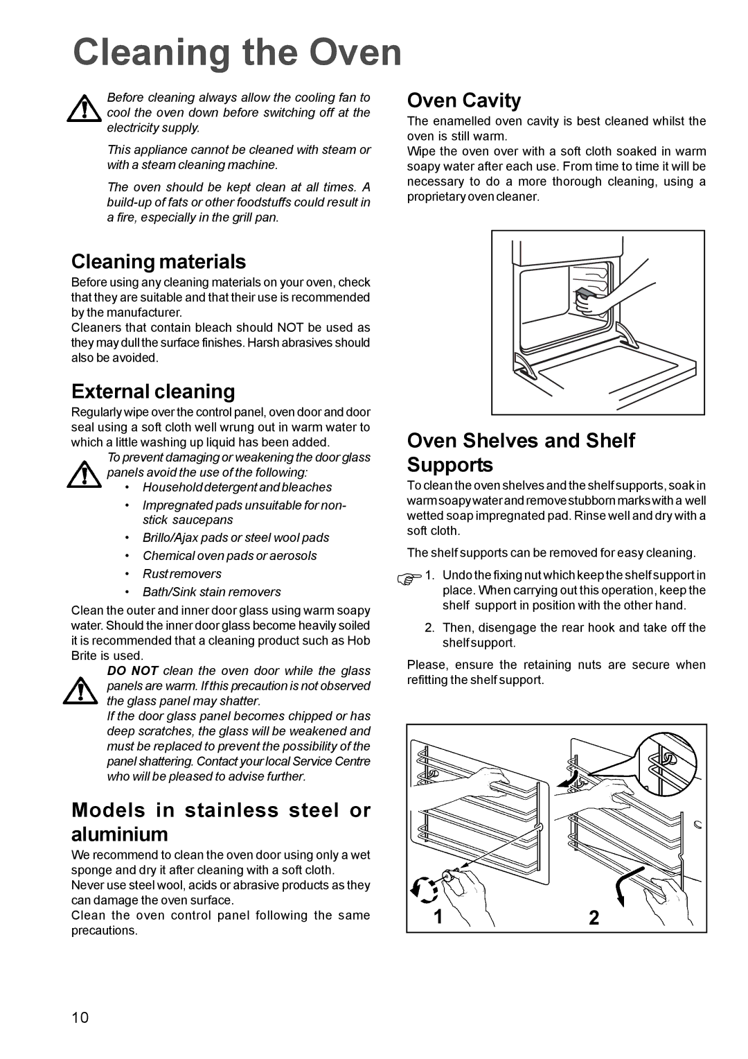 Electrolux EOG 601 manual Cleaning the Oven 