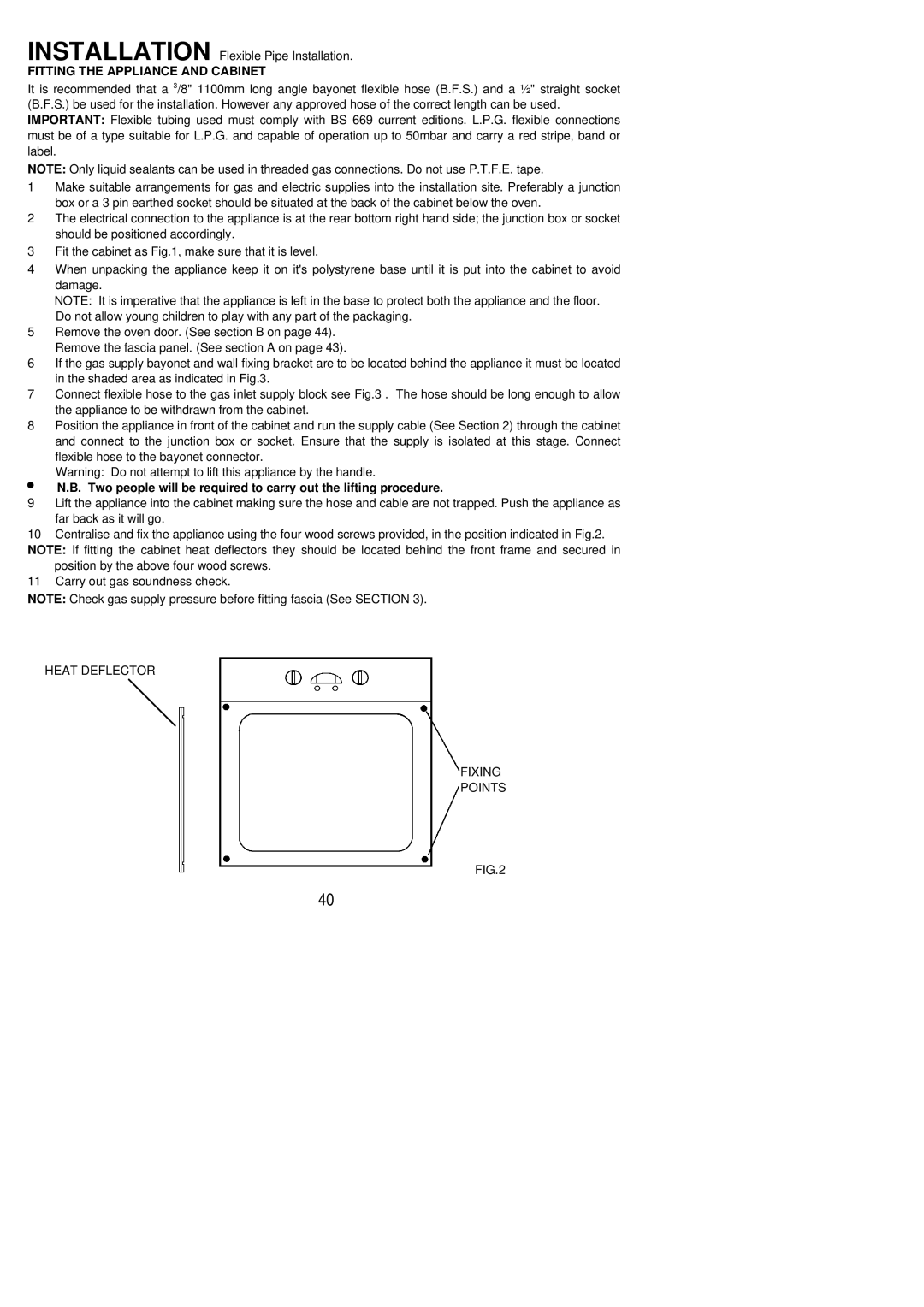 Electrolux EOG 620 manual Fitting the Appliance and Cabinet 