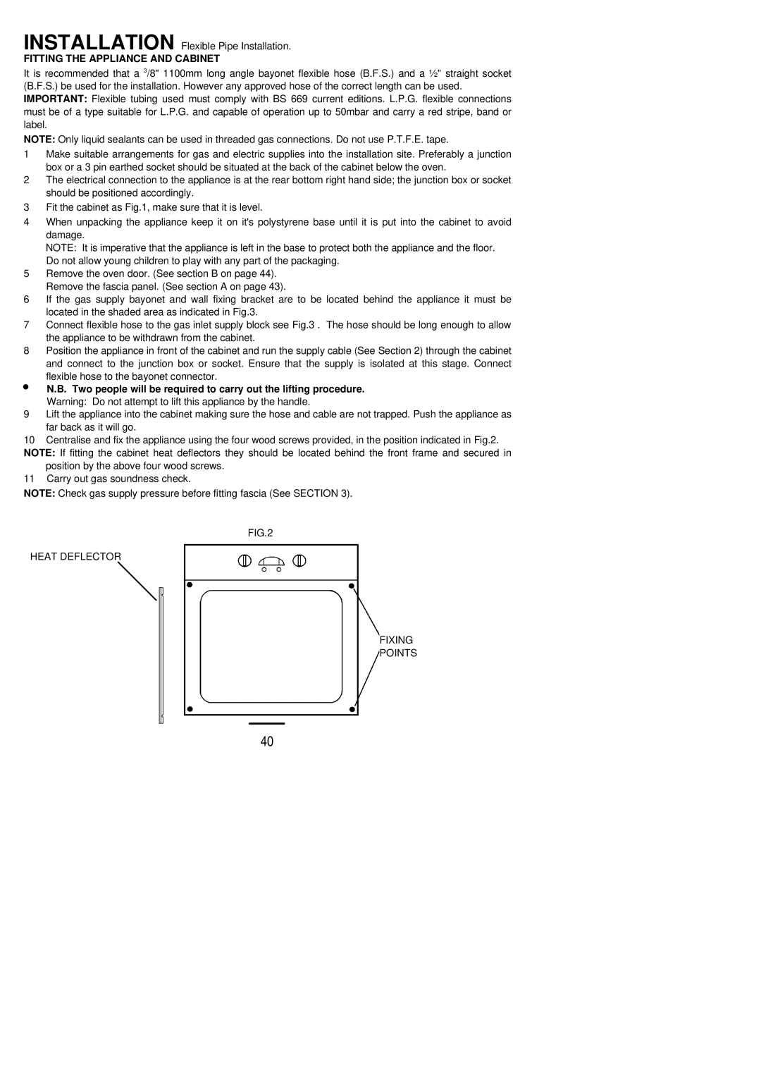 Electrolux EOG 660 manual Fitting the Appliance and Cabinet 