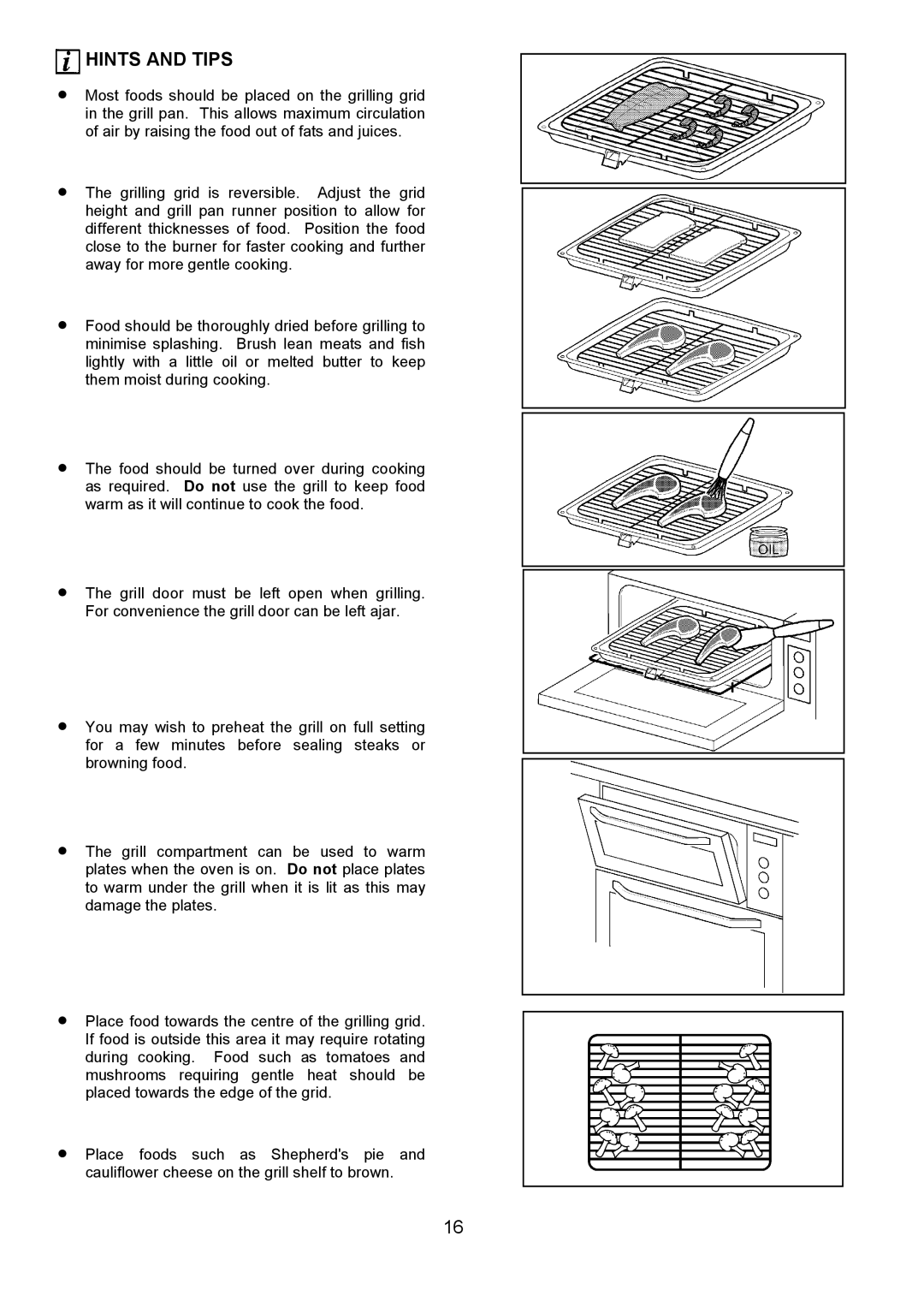 Electrolux EOG 7330 manual Hints and Tips 