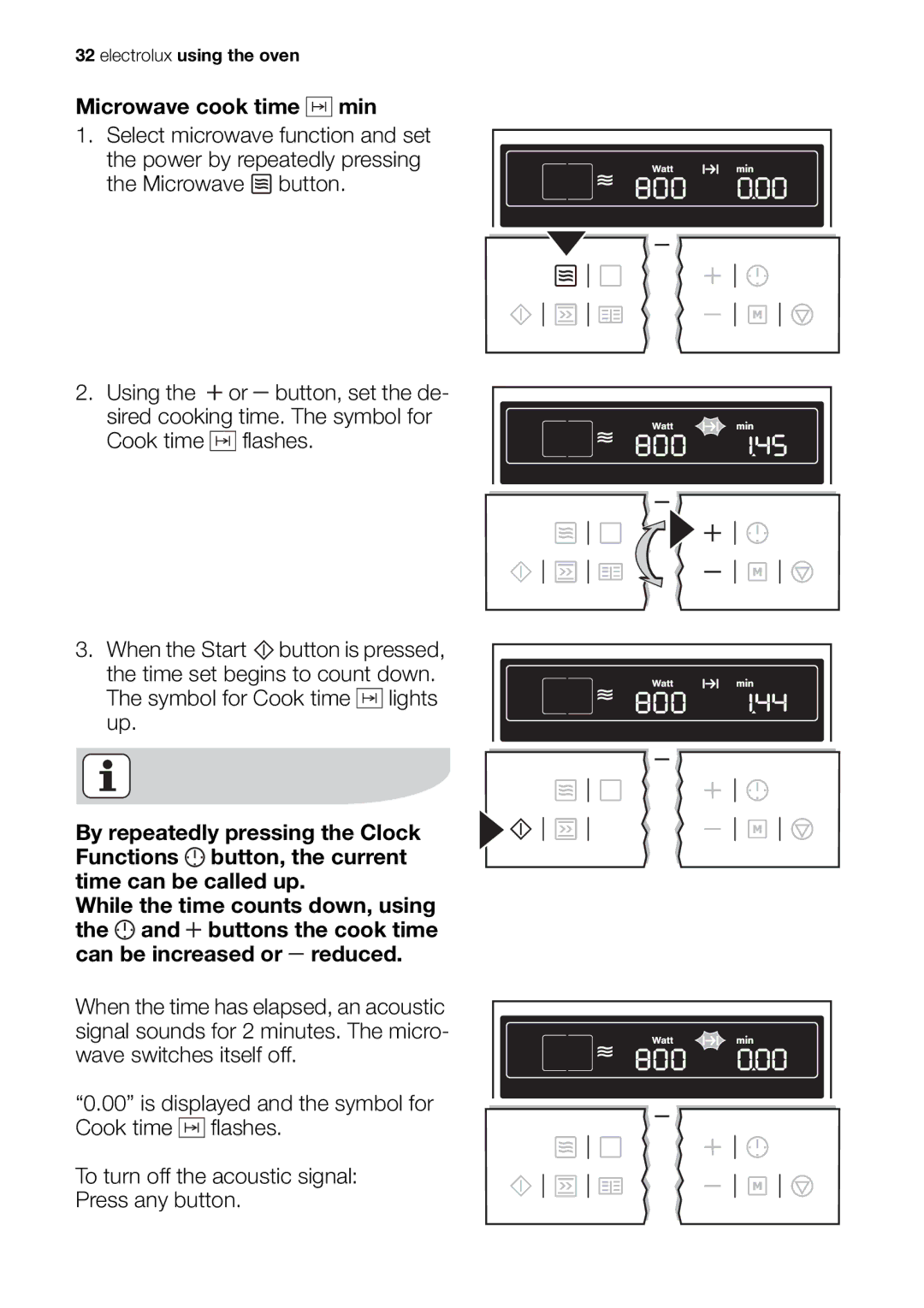 Electrolux EOK86030 user manual Button, set the de 