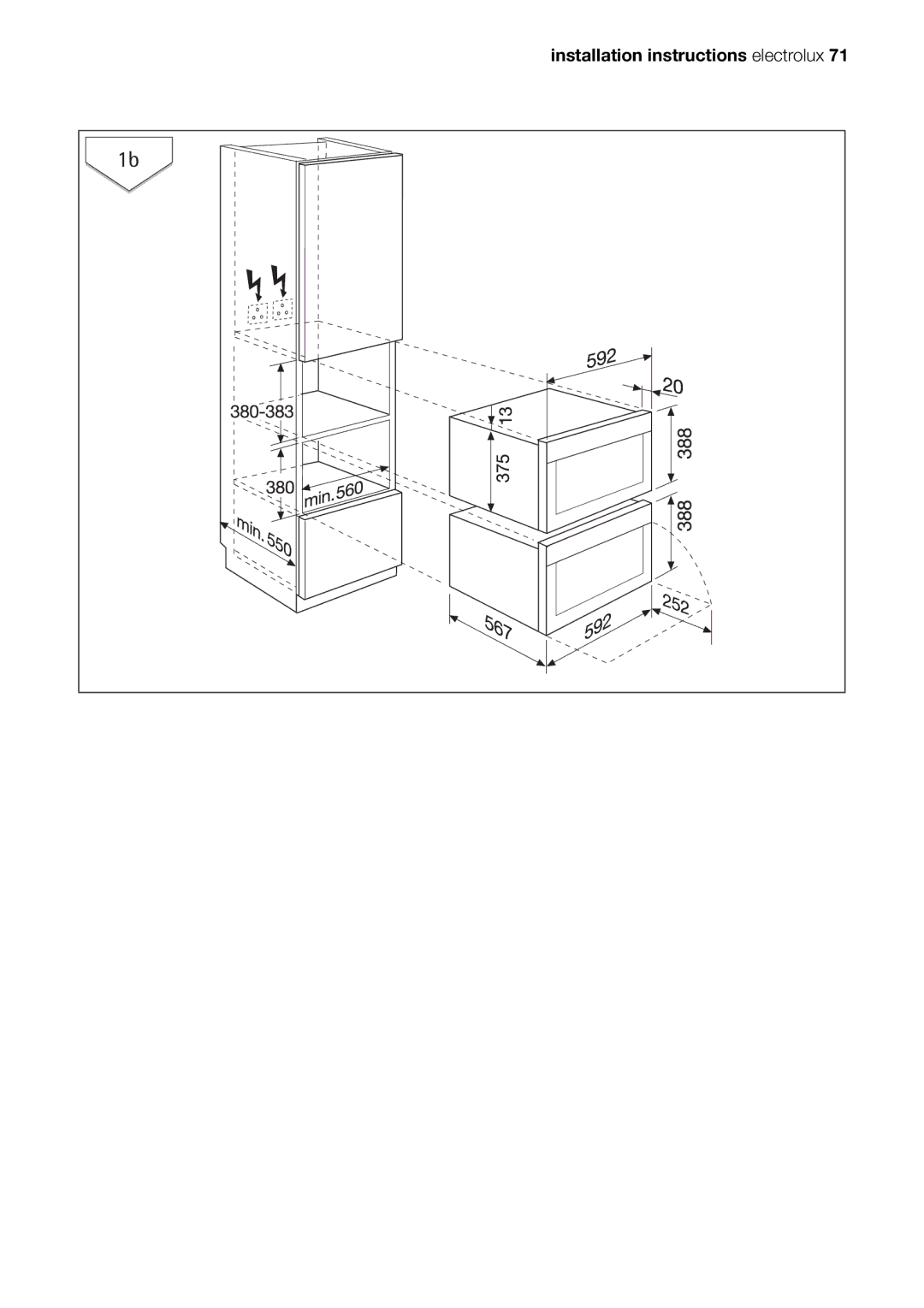 Electrolux EOK86030 user manual Installation instructions electrolux 