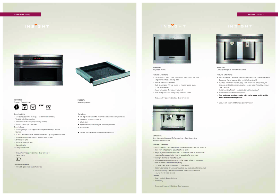 Electrolux EOK96030 manual EOK66030, PKD6070, ETV45000, EBA60010X, EIW60002 