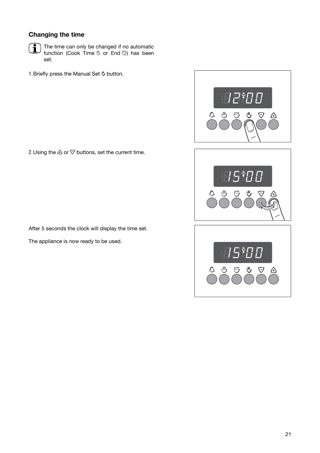 Electrolux EON 6640 manual Changing the time 