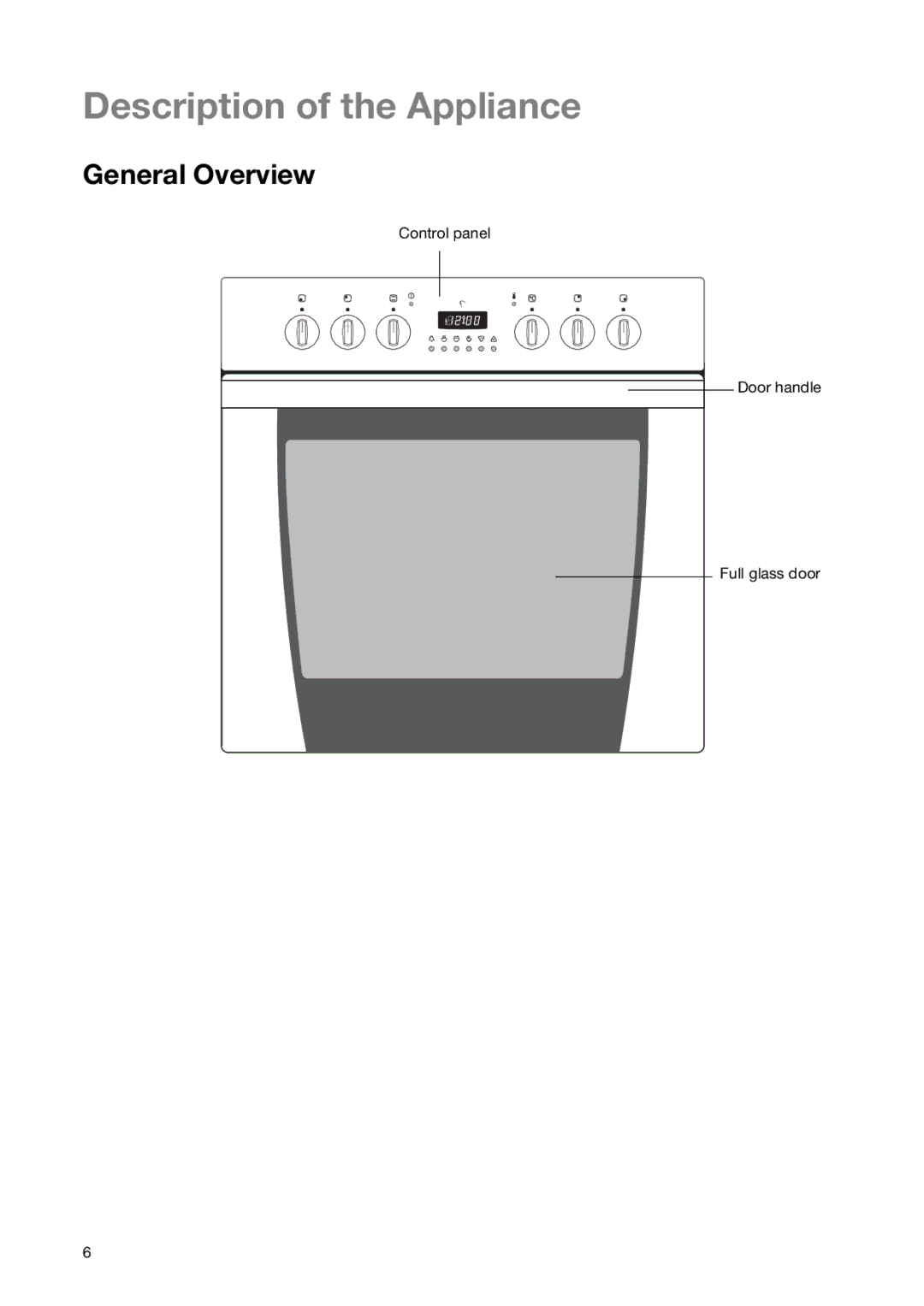 Electrolux EON 6640 manual Description of the Appliance, General Overview 