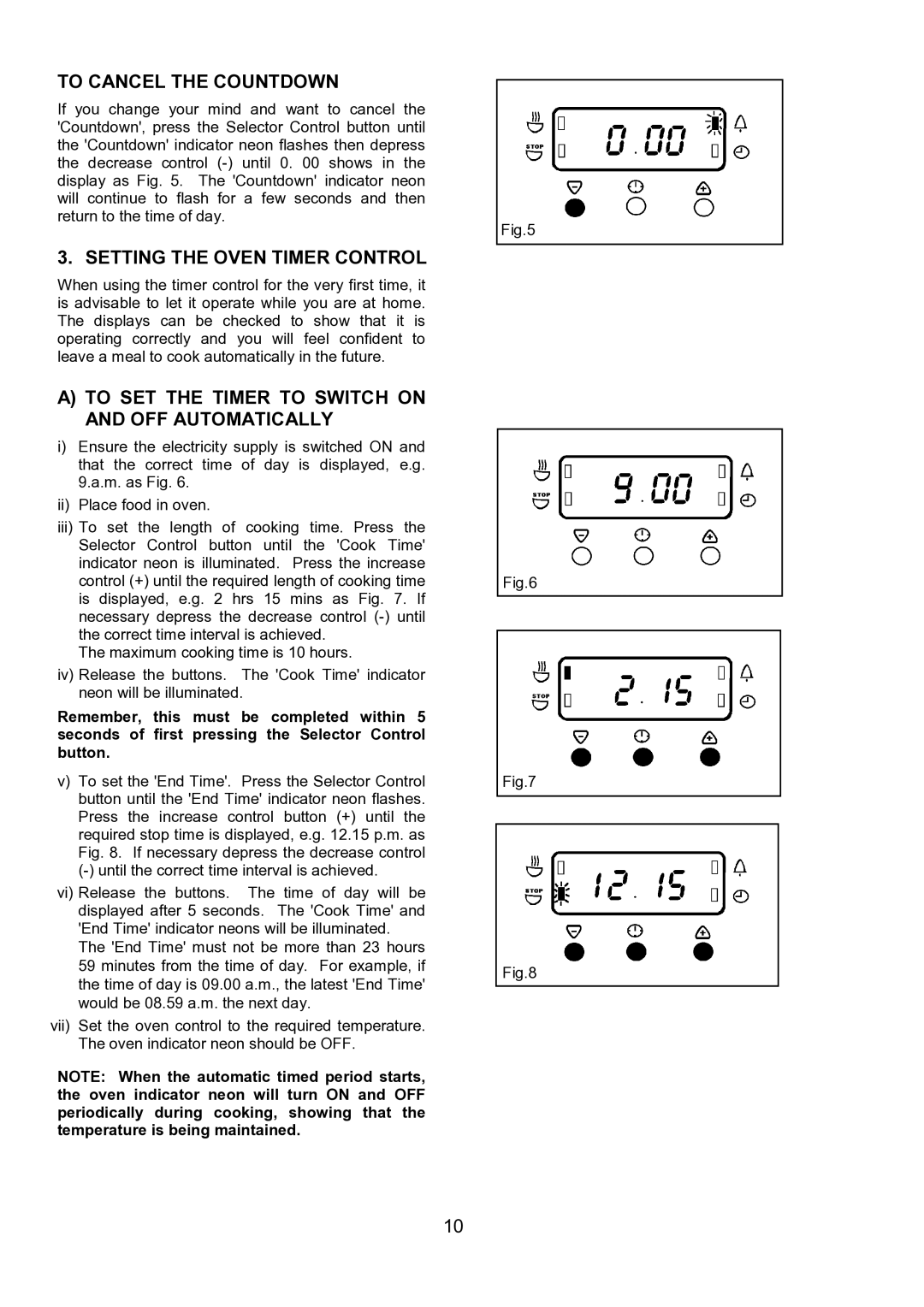 Electrolux EOU 5330 manual To Cancel the Countdown, Setting the Oven Timer Control 