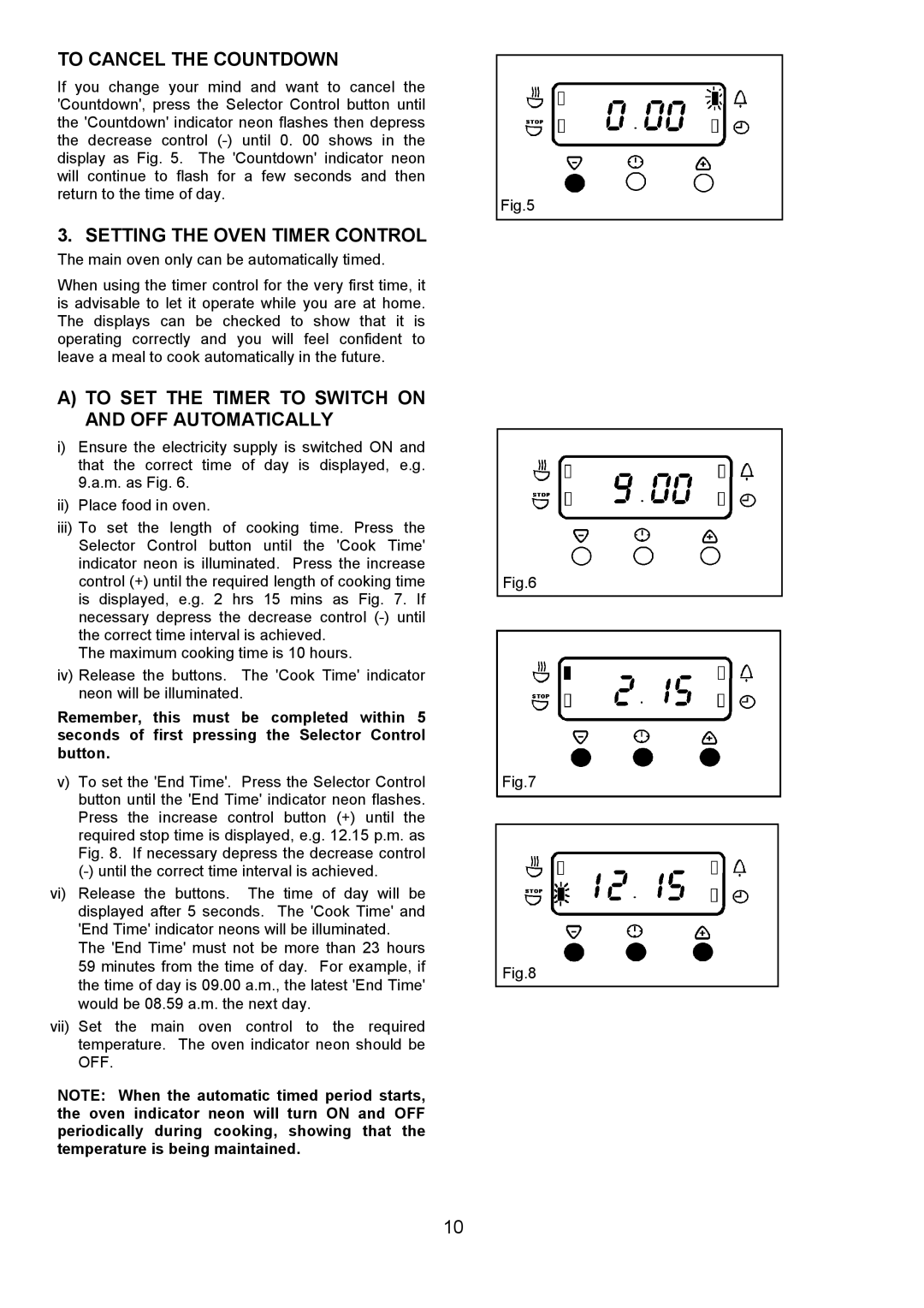 Electrolux EOU 6330 manual To Cancel the Countdown, Setting the Oven Timer Control 