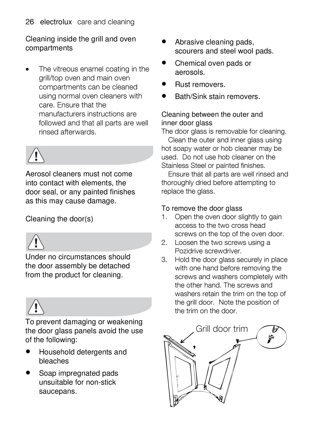 Electrolux EOU43002 user manual Bath/Sinkstainremovers, Claningbetweentheouterand 