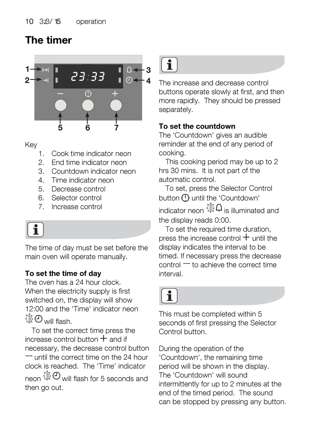 Electrolux EOU63102 user manual Hetimeofday, Controlbutton, Lbuton, Key, Oktimeindicatorneon 