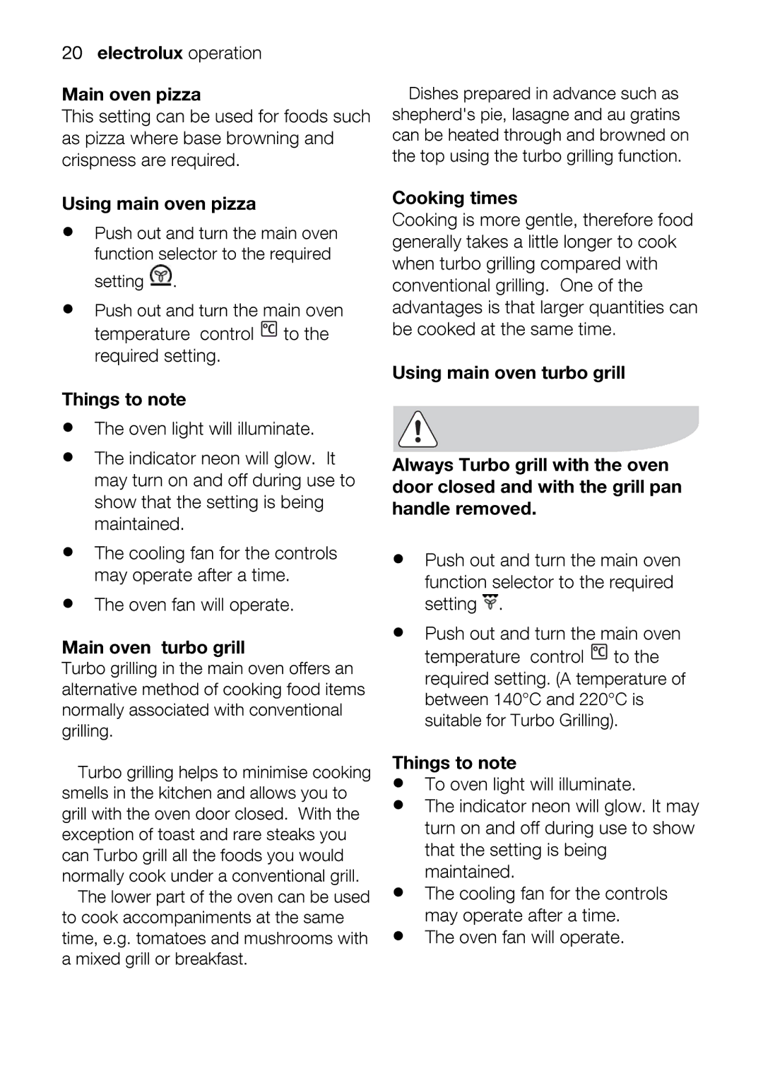 Electrolux EOU63102 user manual Eovenlightwillilluminate, Ovenfanwill 