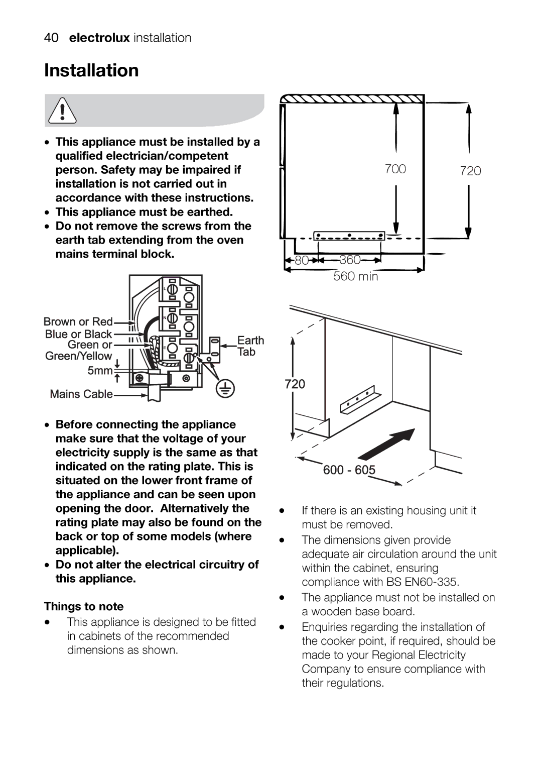 Electrolux EOU63102 user manual Donot, Dootreovethe, Mainsterminalblock, Thingsto 