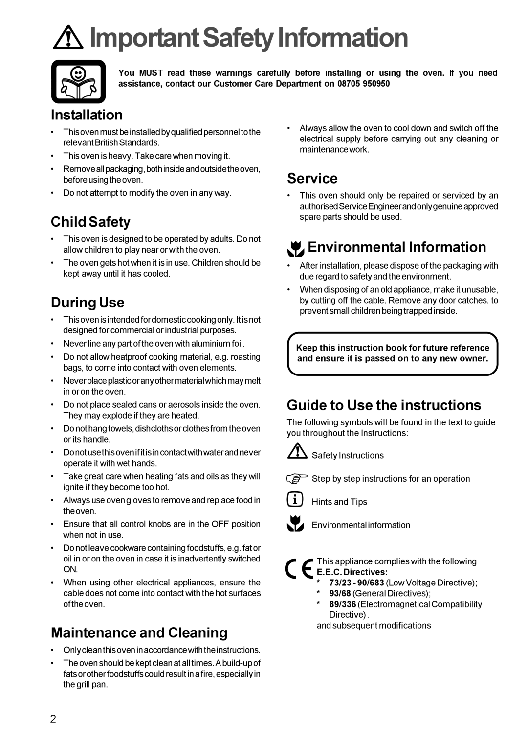 Electrolux EPSOM manual ImportantSafetyInformation 