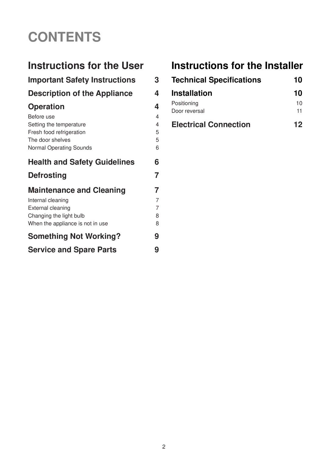 Electrolux ER 1626 T manual Contents 