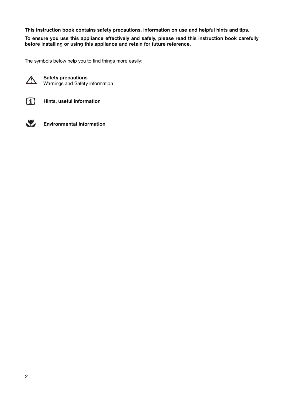 Electrolux ER 1632 T manual Symbols below help you to find things more easily 