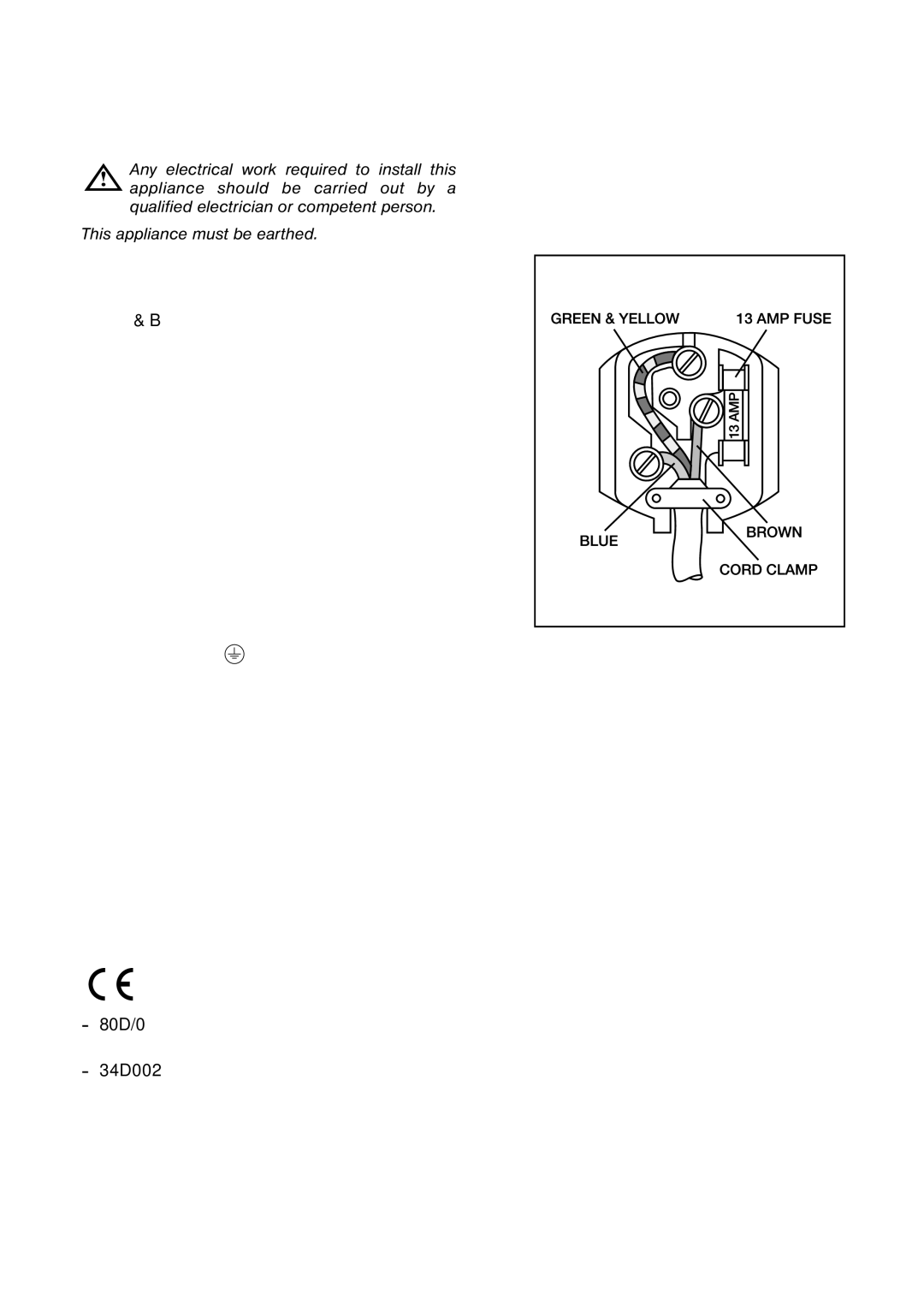 Electrolux ER 1643 T manual Electrical Connection, Brown Live 