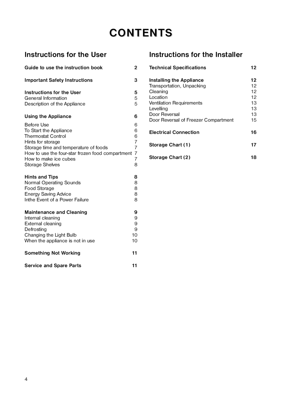 Electrolux ER 1643 T manual Contents 