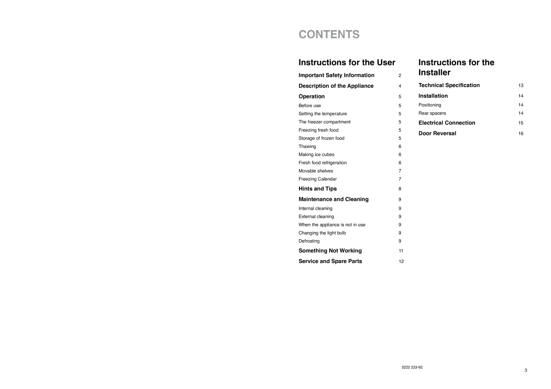 Electrolux ER 1825 D manual Contents 