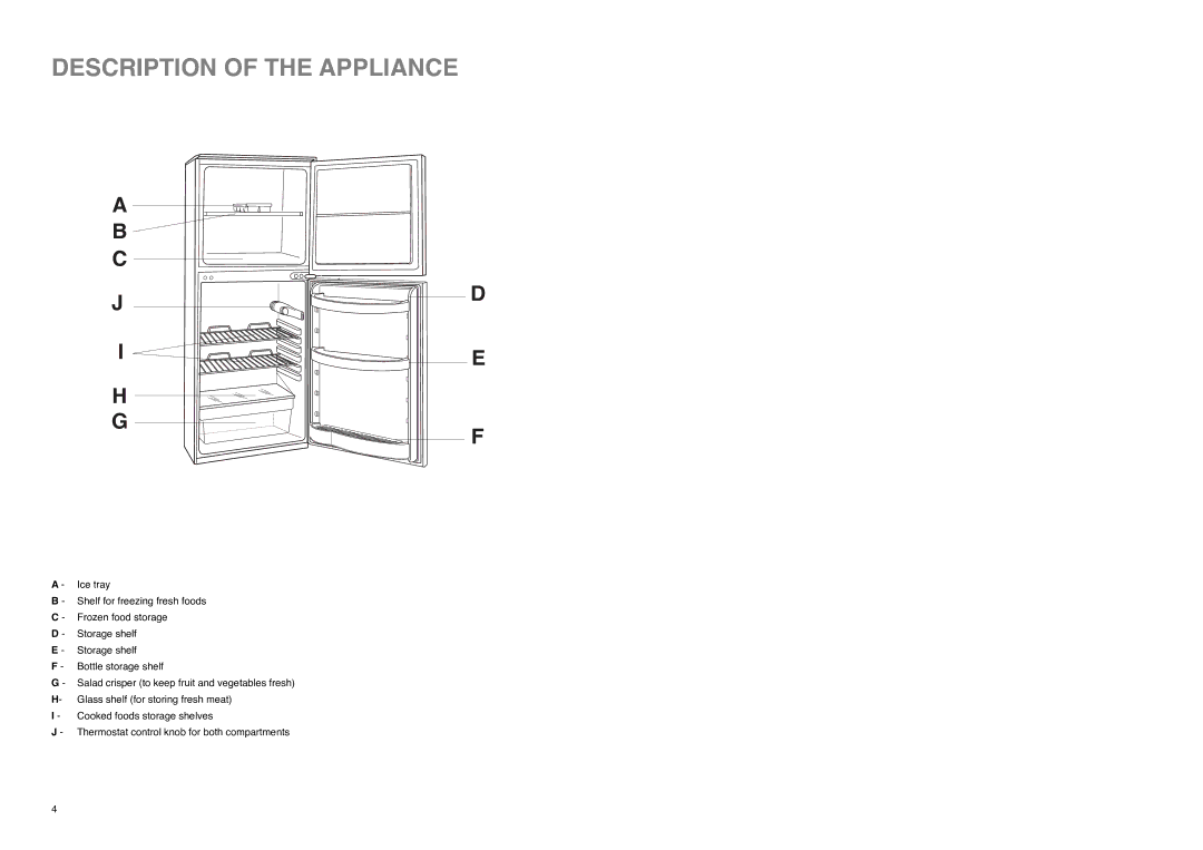 Electrolux ER 1825 D manual Description of the Appliance 