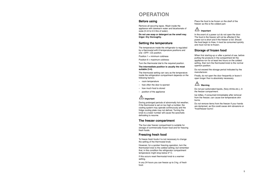 Electrolux ER 1825 D manual Operation 