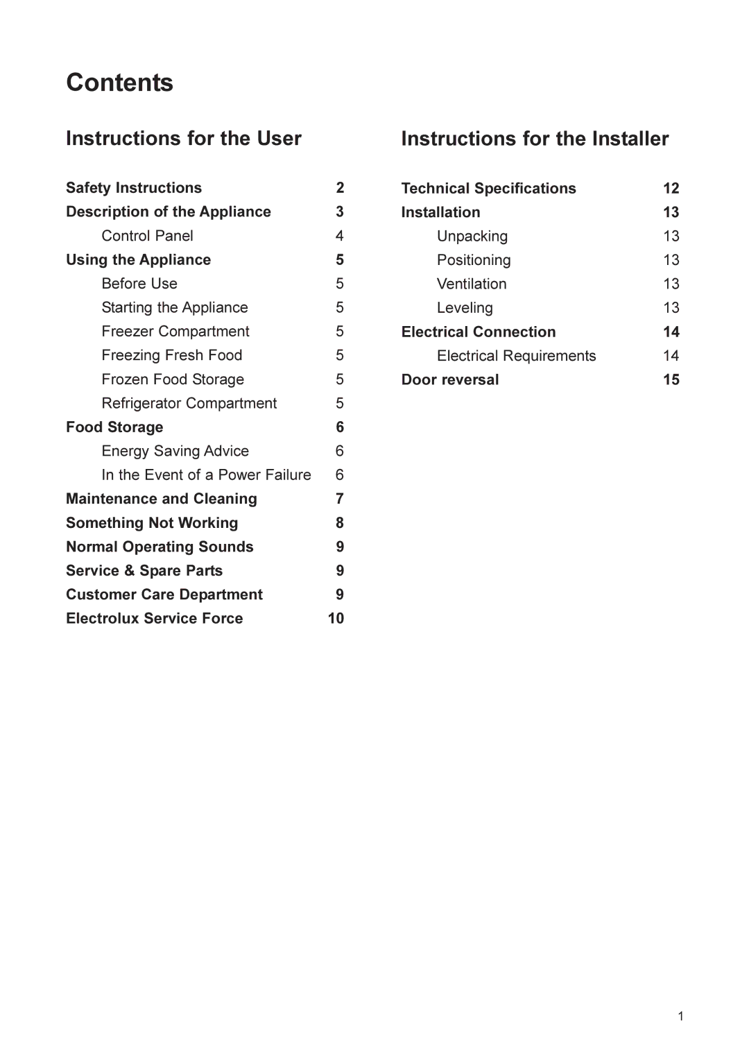 Electrolux ER 2866 BN, ER 3166 BN, ER 3161 BNN manual Contents 