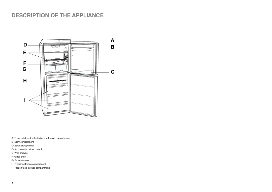 Electrolux ER 3625 B manual Description of the Appliance 