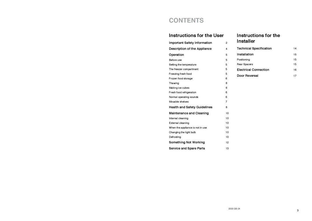 Electrolux ER 3825 B manual Contents 