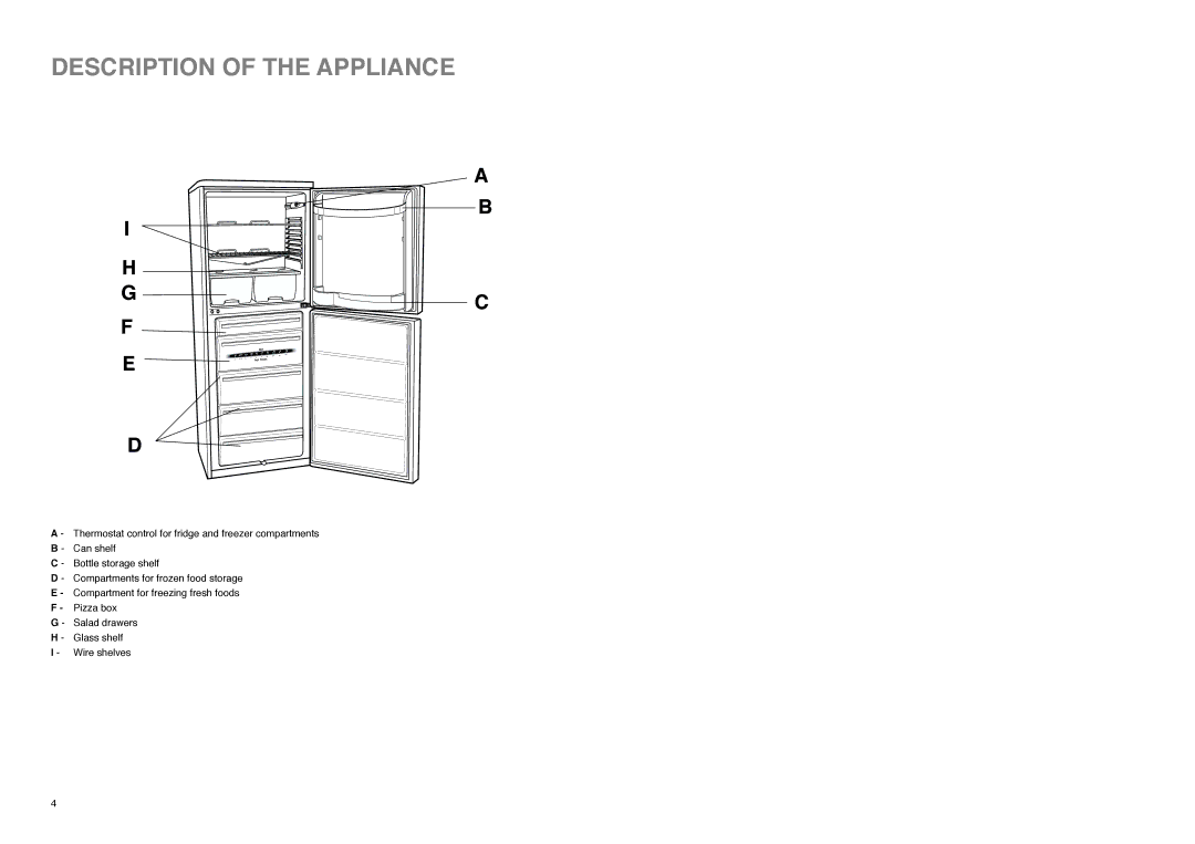 Electrolux ER 3825 B manual Description of the Appliance 