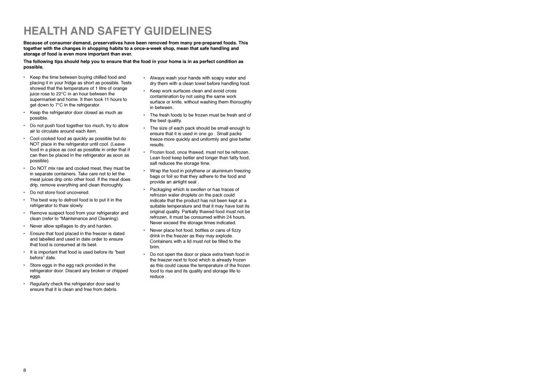 Electrolux ER 3825 B manual Health and Safety Guidelines 