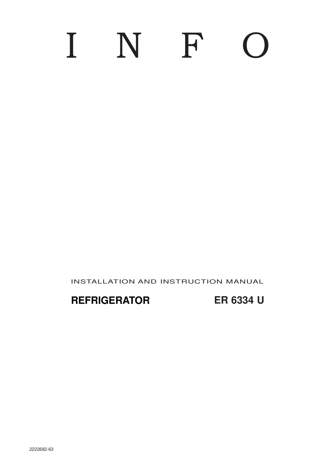 Electrolux ER 6334 U instruction manual F O 