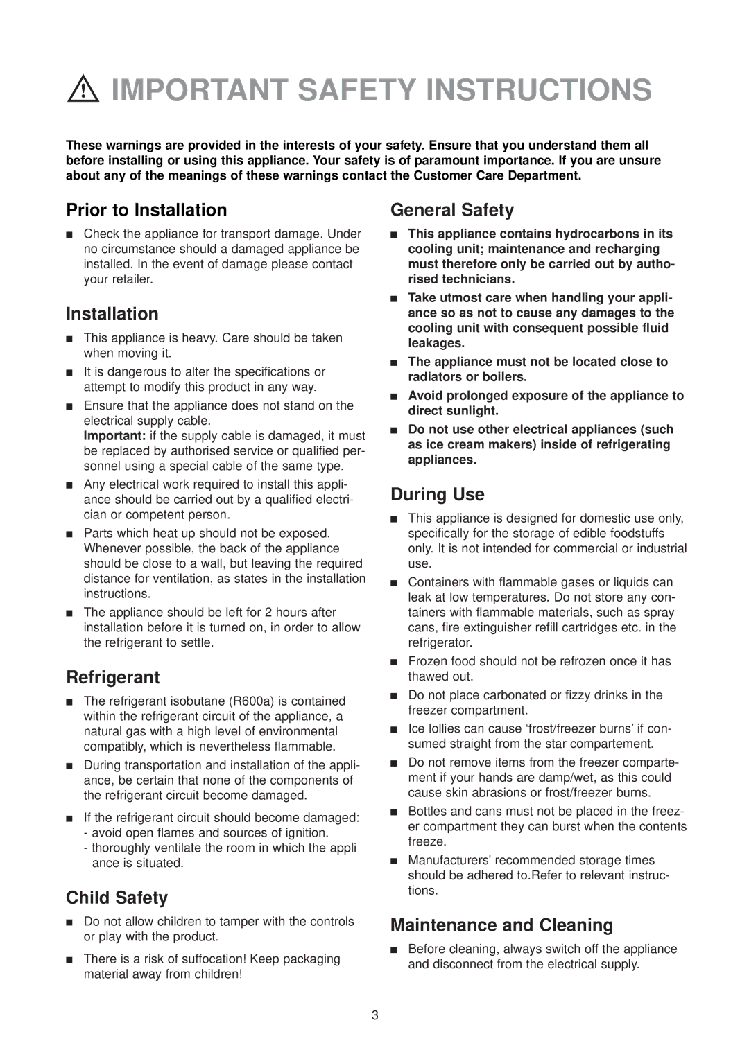 Electrolux ER 6334 U instruction manual Important Safety Instructions 