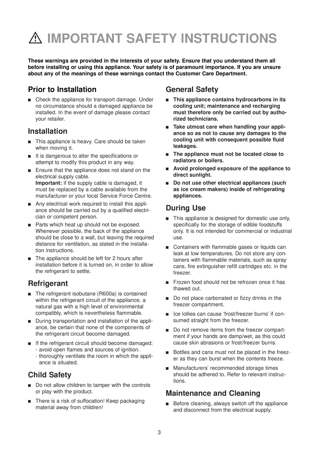 Electrolux ER 6336 U manual Important Safety Instructions 