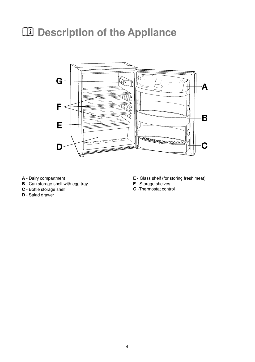 Electrolux ER 6632 manual Description of the Appliance 