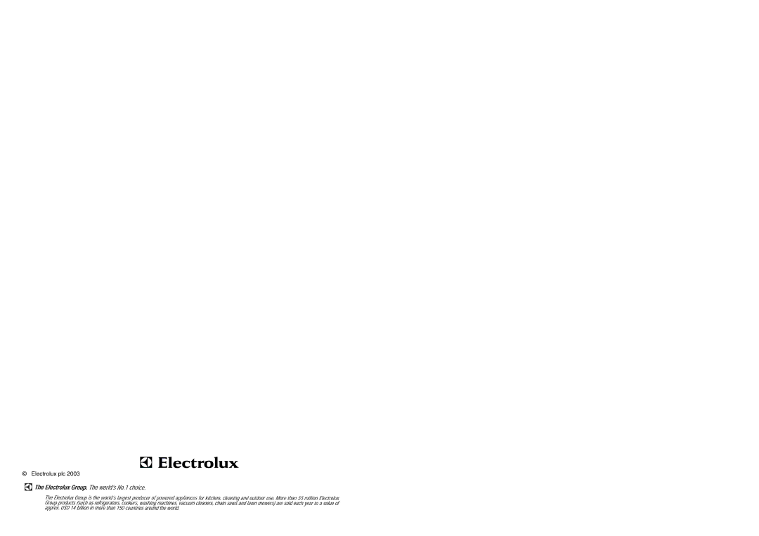 Electrolux ER 6822 D manual Electrolux plc 