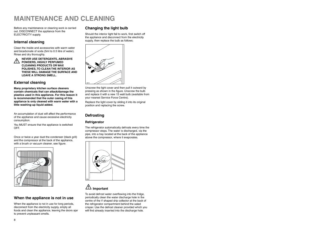 Electrolux ER 6822 D manual Maintenance and Cleaning 