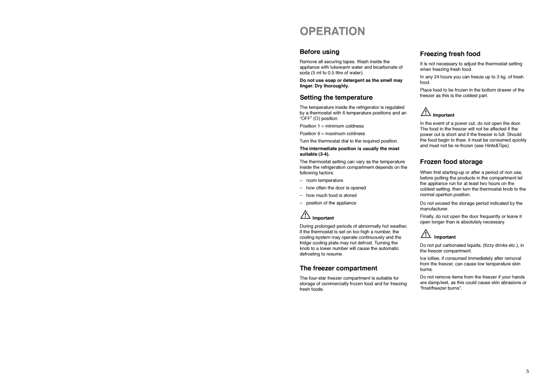 Electrolux ER 7521 B manual Operation 