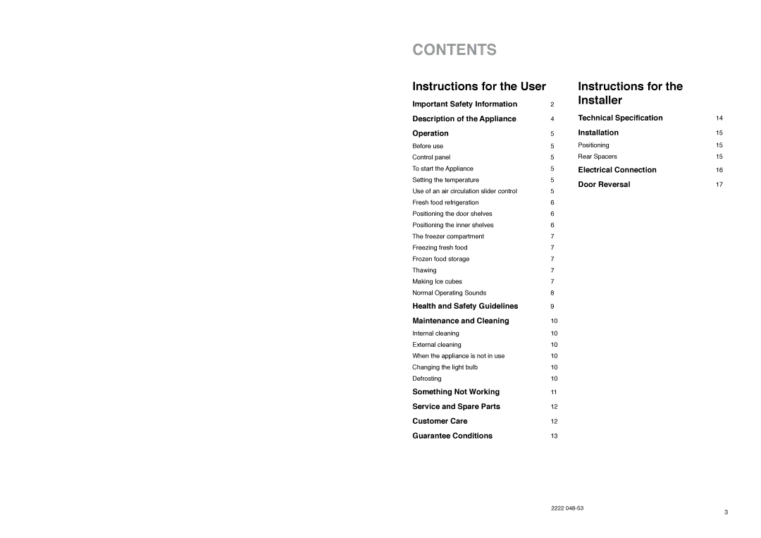 Electrolux ER 7620 B manual Contents 