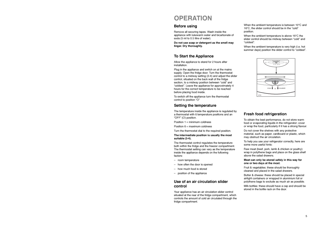 Electrolux ER 7626 B, ER 7627 BN manual Operation 