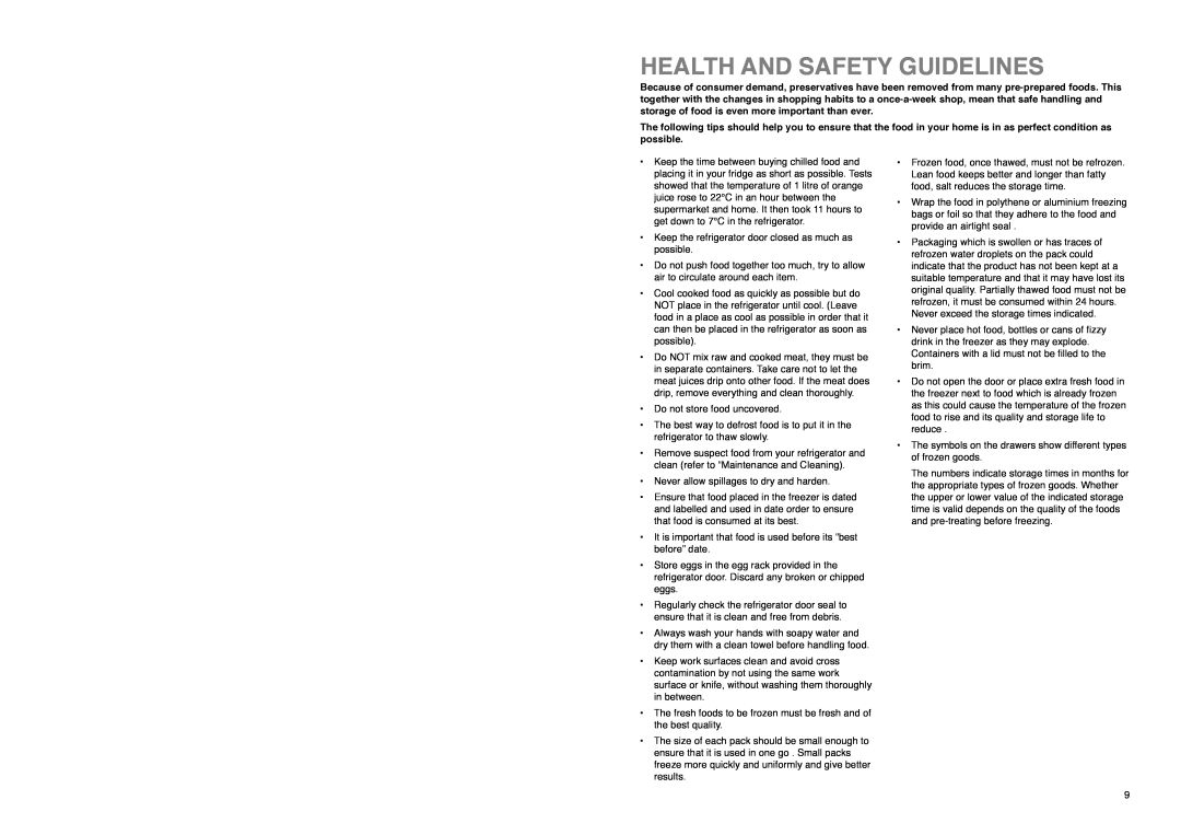 Electrolux ER 7626 B, ER 7627 BN manual Health And Safety Guidelines 