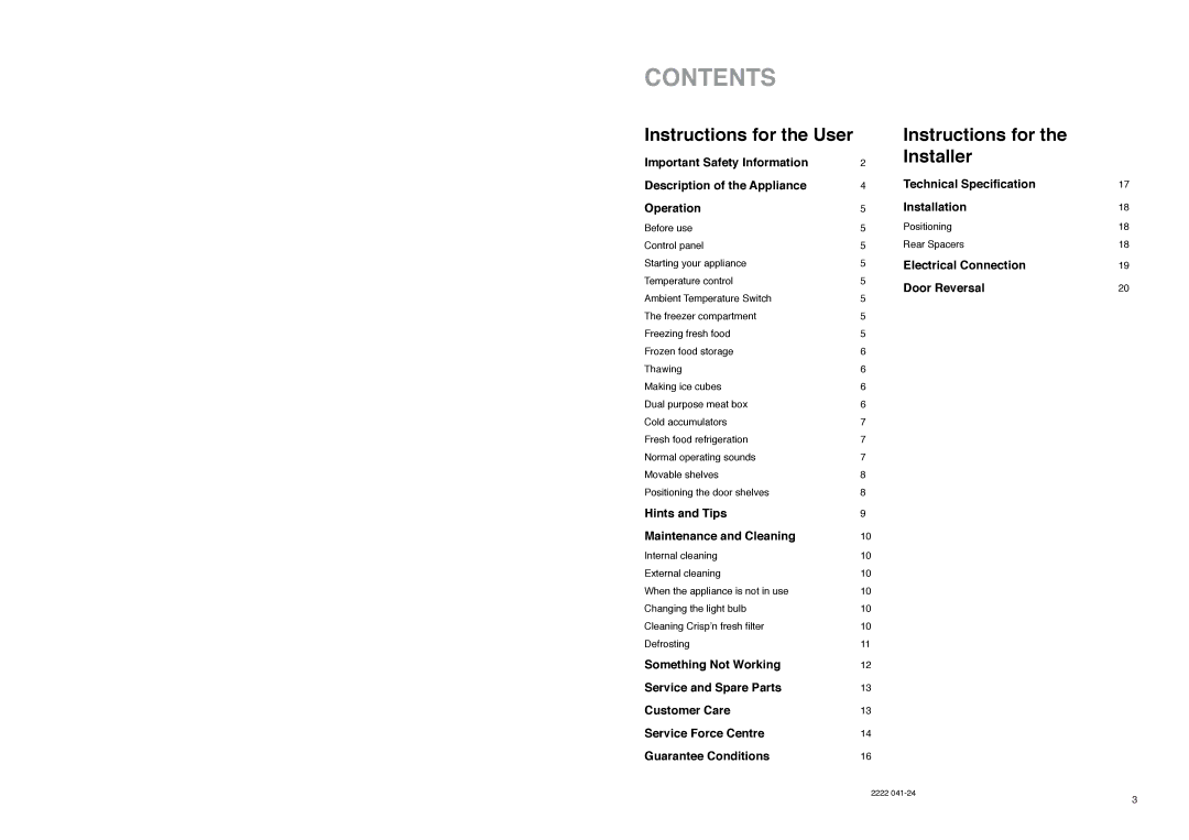 Electrolux ER 7628 B manual Contents 